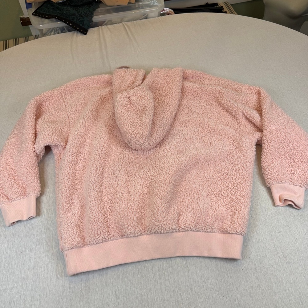 UGG Adeline Sherpa Hoodie Pink Faux Fur Oversized Sweatshirt Womens‎ Medium - Picture 3 of 7